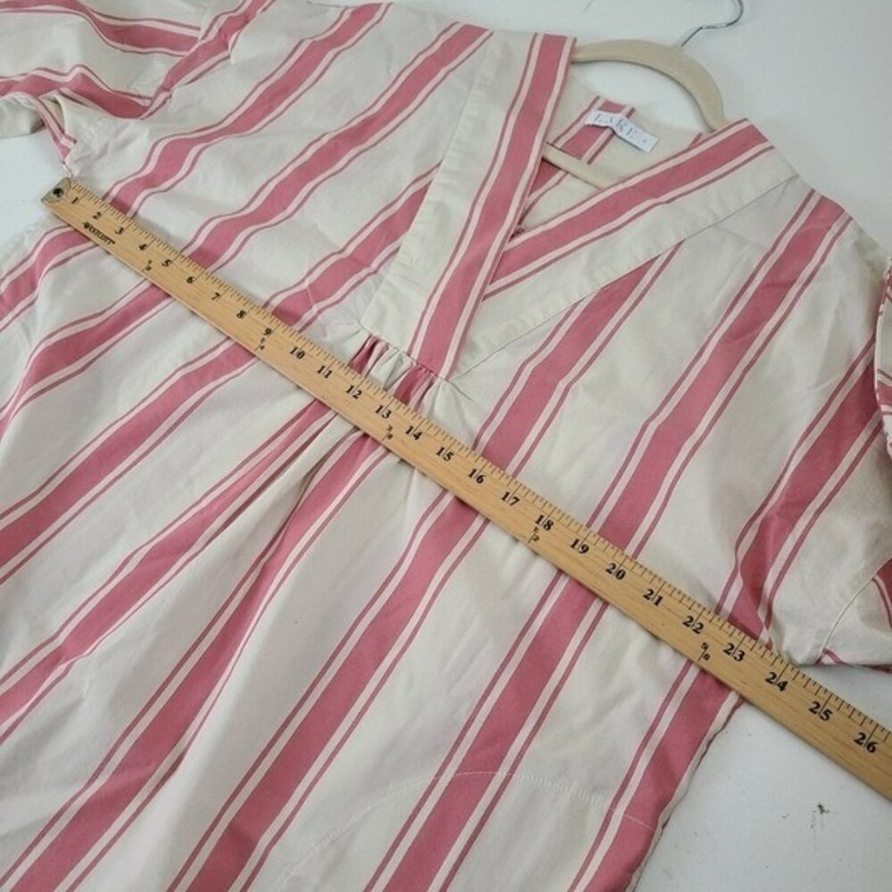 LAKE Caftan Striped Midi V-Neck Dress Size M - Picture 4 of 7